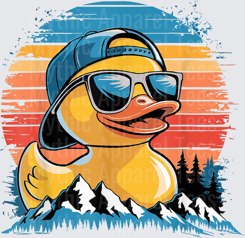 Jeep Ducks Cool Rubber Duck Snapback Hat Sunglasses Retro Mountain Sunset