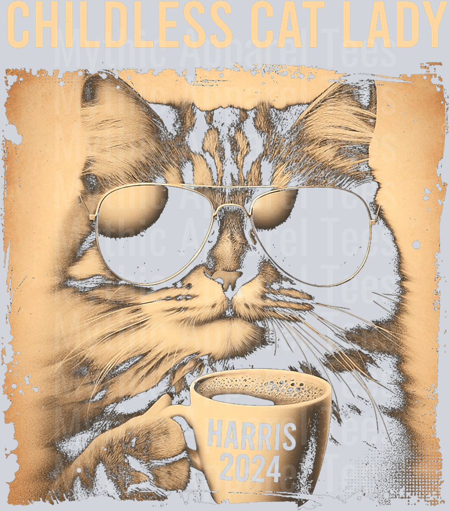 Childless cat lady coffee DTF Coffee Transfers