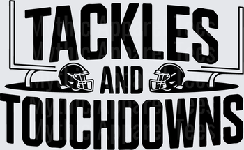 American Football Tackles and Touchdowns Helmets Goal Post
