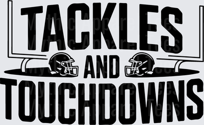 American Football Tackles and Touchdowns Helmets Goal Post