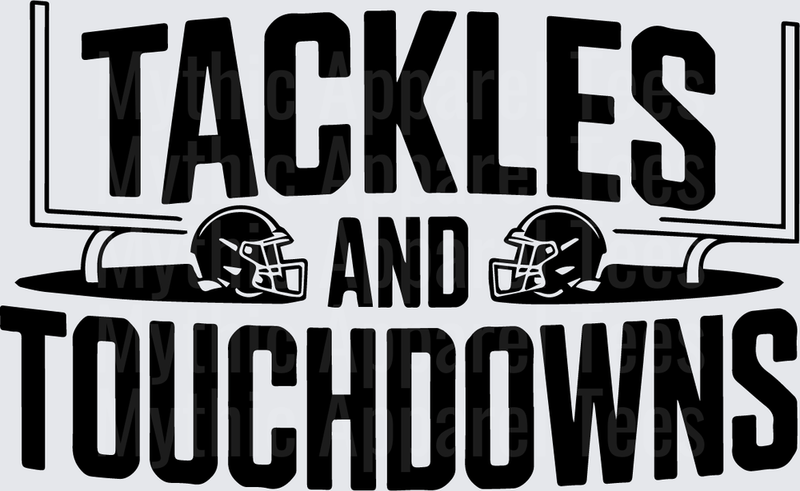 American Football Tackles and Touchdowns Helmets Goal Post