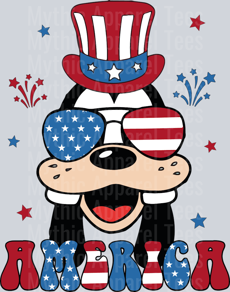goofy America Patriotic Top Hat DTF Patriotic Disney Transfers