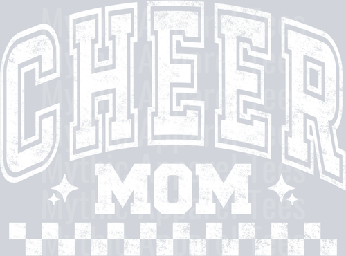 Cheer Mom White Checkers Varsity Letters