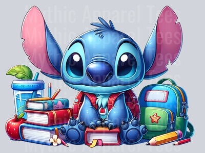 Stitch Back to School Transfer 9 DTF Stitch Back To School Transfers
