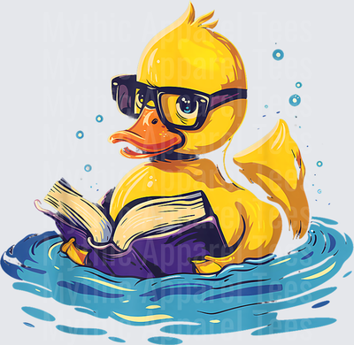 Jeep Ducks Nerdy Rubber Duck Reading Book in Water