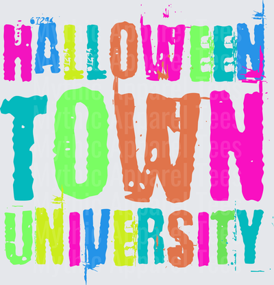 Halloween Town University Colorful Multicolor Bold Distressed Typography Design