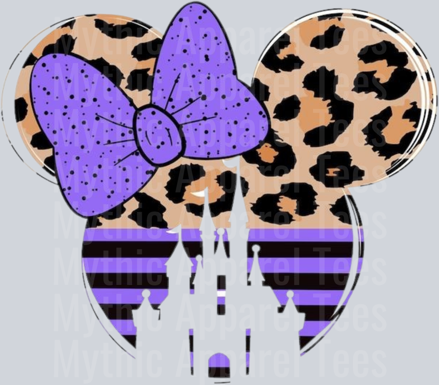 Disney Purple Stripes Ears DTF Disney Transfers