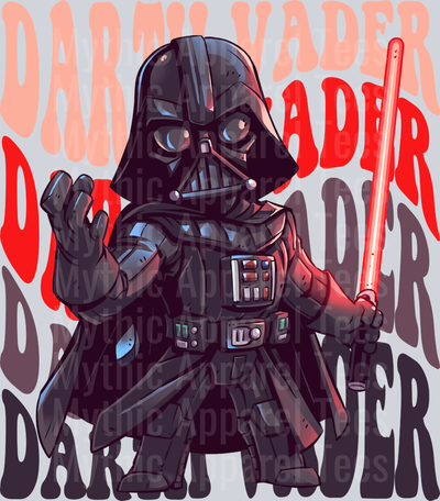 Darth Vader Star Wars Stacked Name Disney