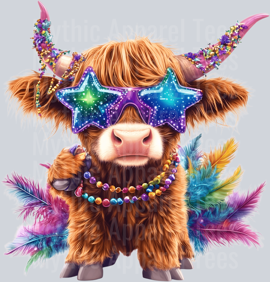 AZ811 Mardi Gras Highland Cow (37)