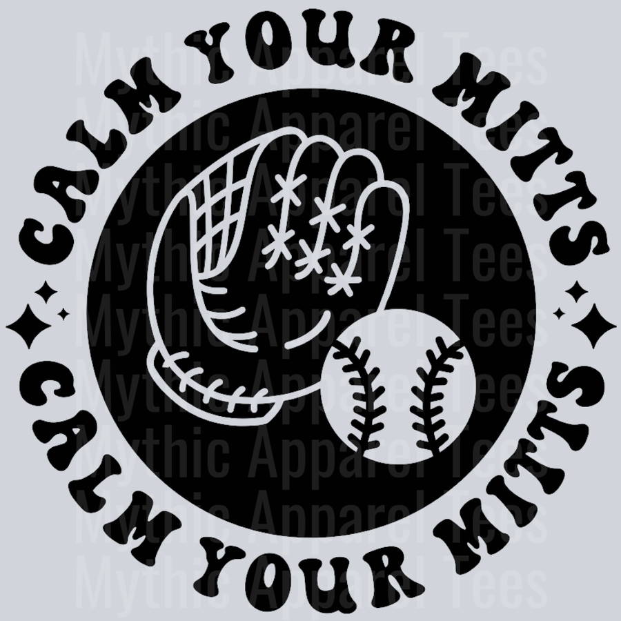 Calm Your Mitts Pocket Design Wavy Retro Funny Designs