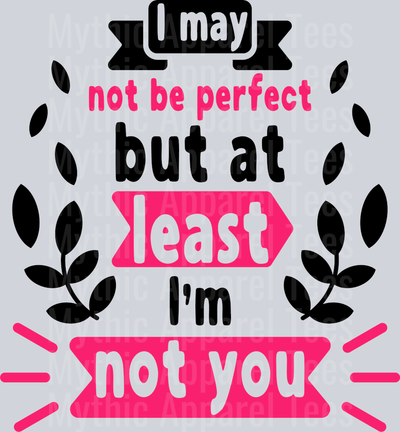 I may not be perfect but at least I’m not you  DTF Sarcastic Sassy Transfers