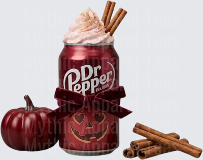 Dr Pepper Halloween Pumpkin Can with Whipped Cream and Cinnamon