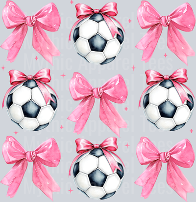 Coquette Bow and Soccer Ball DTF Soccer Transfers