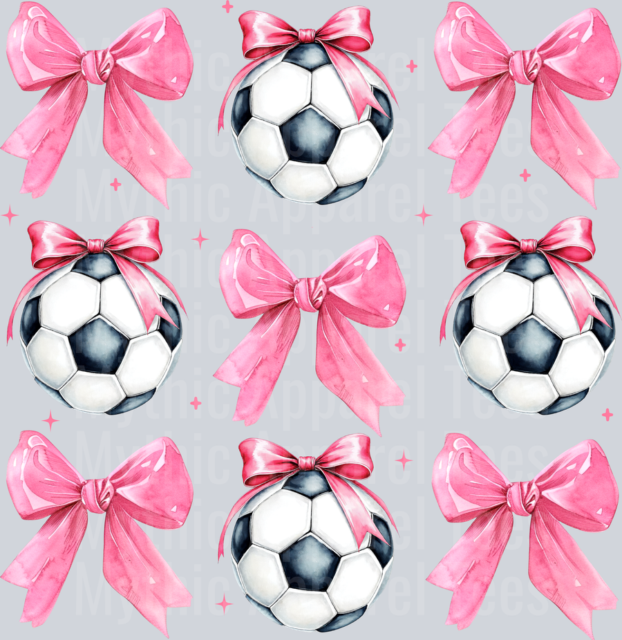 Coquette Bow and Soccer Ball DTF Soccer Transfers