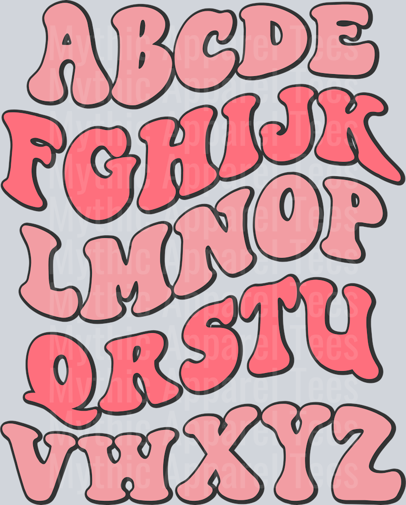 ABCDEFG Cut out letters DTF Valentines Day Transfers