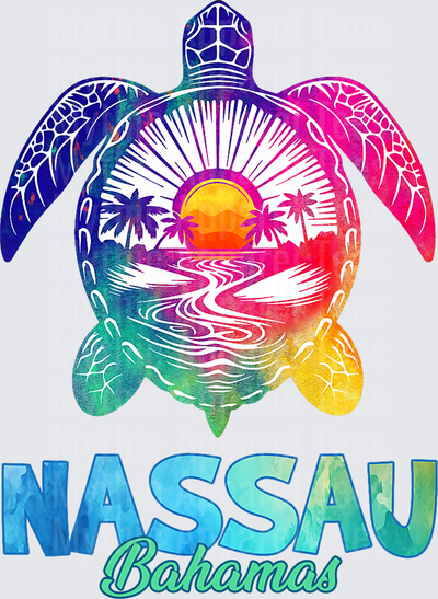 Nassau Tie Dye Sea Turtle T-Shirt Bahamas Beach Vacation T-Shirt