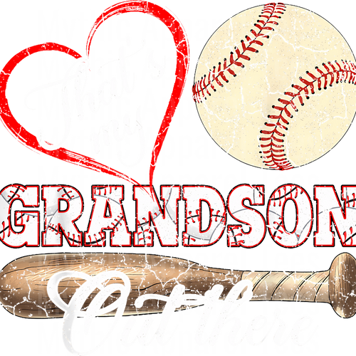 Grandma Grandpa Grandparents Baseball DTF Transfer