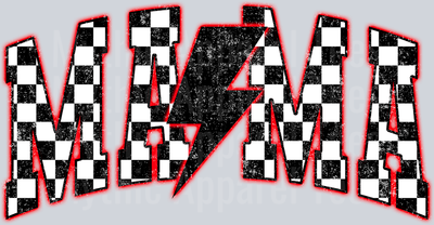 Red Neon Checkered Mama