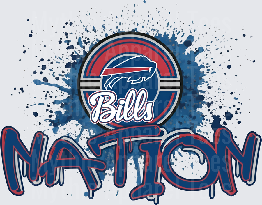 NFL Transfers Buffalo Bills Nation Logo with Paint Splatter