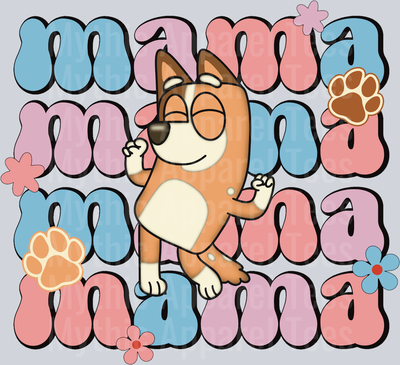 Mama Bluey Bingo Dancing DTF Bluey Transfers