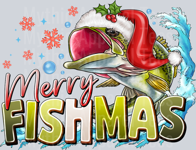 Merry Fishmas Fishing Christmas Bass