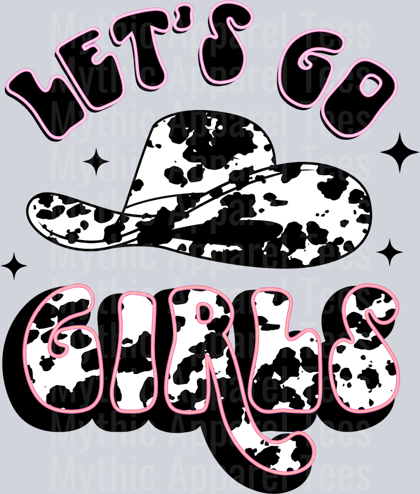 Let's go girls Country Cow Print Western