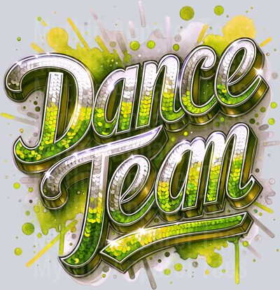 0017 Dance Team Sequins Gold DTF Dance Team Transfers
