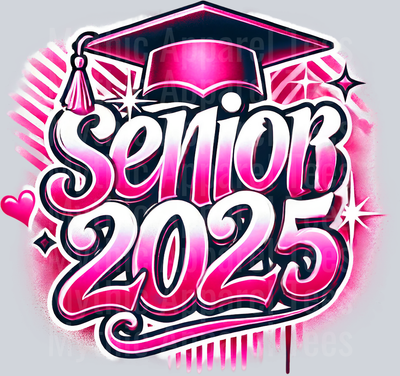 0040 Senior 2025 Red DTF 2025 Senior Graduation Transfers