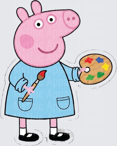 Peppa Pig Artist Holding Paintbrush and Color Palette