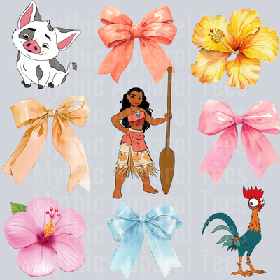 Moana Coquette Disney Moana DTF Moana Transfers