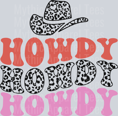 Howdy Print with hat DTF Western Girl Transfers
