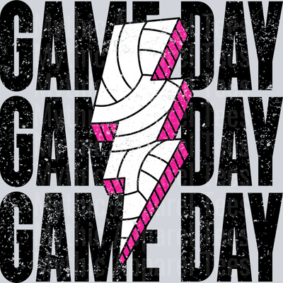 Pink Volleyball Game Day Stacked School Spirit & Sports