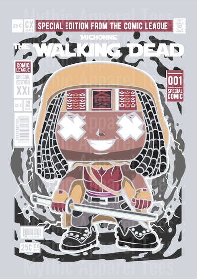 Michonne The Walking Dead Comic Book Cover STYLE DTF Pop Culture Transfers