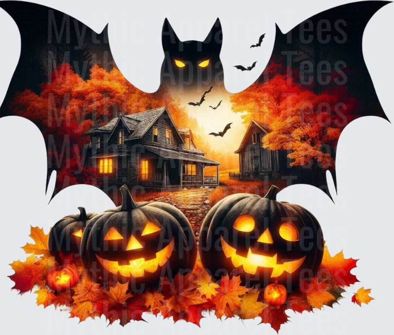 Halloween Gothic Witches Bat Haunted House Jack-O-Lanterns Fall