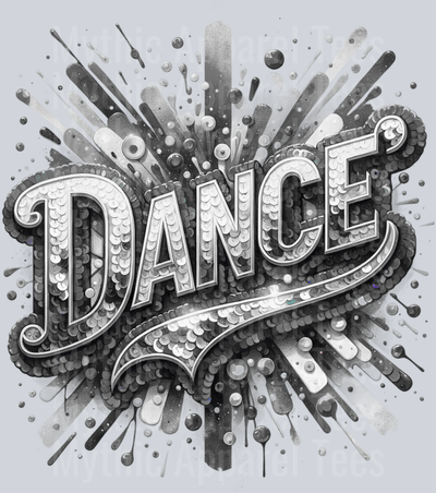 Sequin Dance 1 Gray DTF Dance Swoosh Transfers