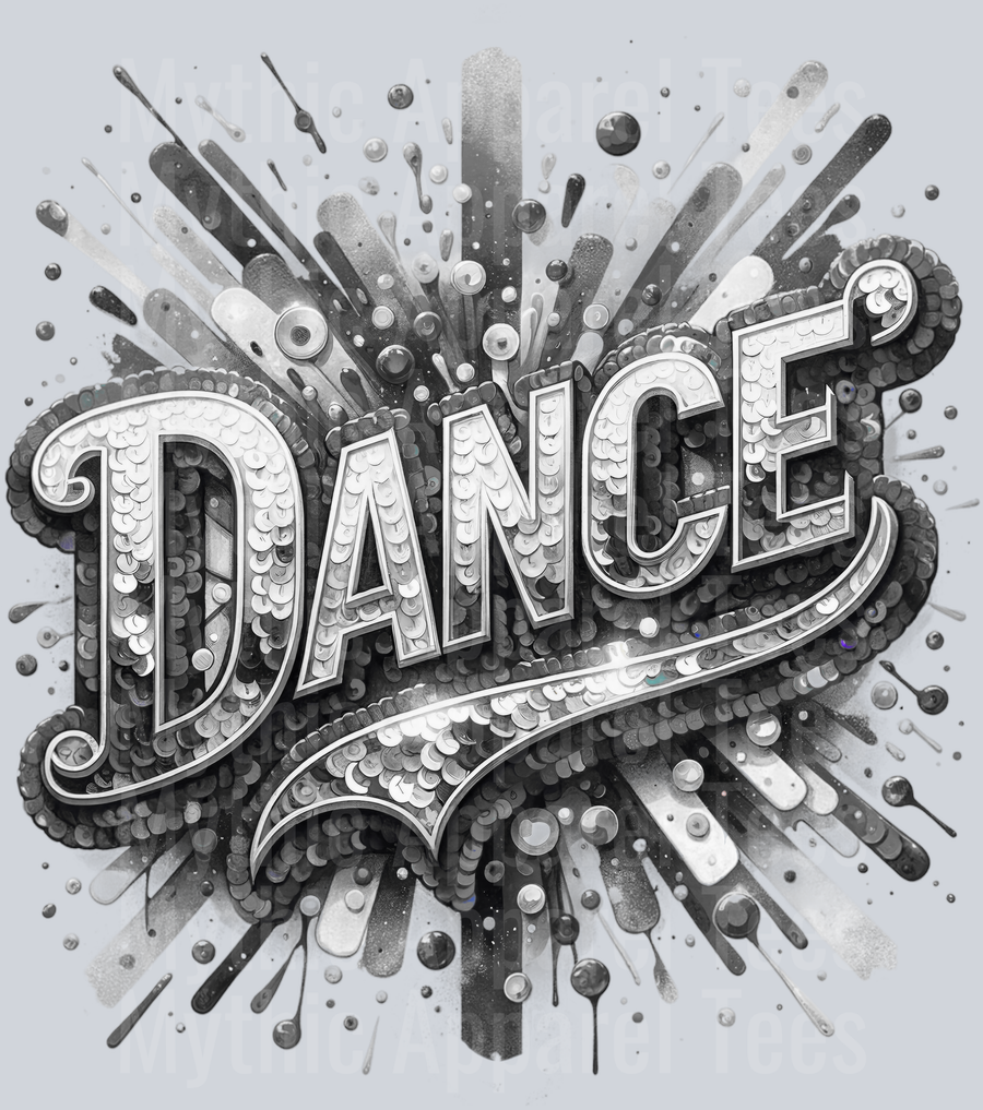Sequin Dance 1 Gray DTF Dance Swoosh Transfers