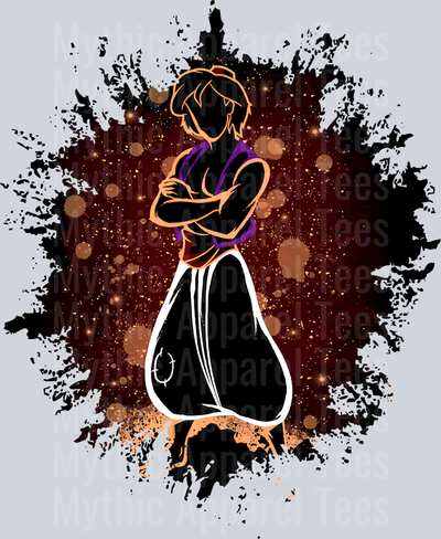 Aladdin Disney Prince Dark Silhouette Color Splash Crystal Ball Vision