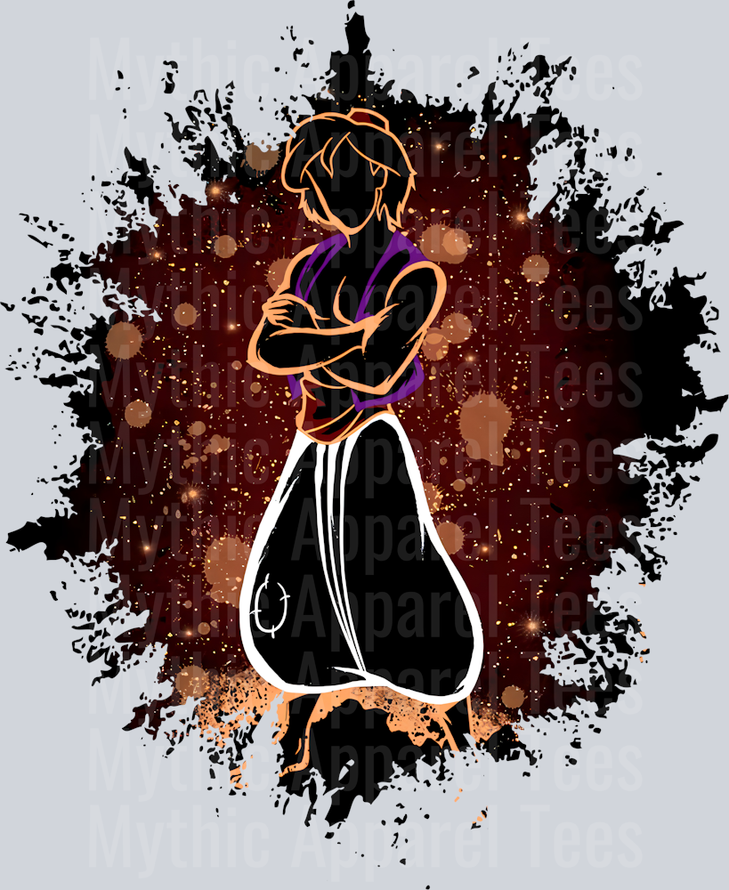 Aladdin Disney Prince Dark Silhouette Color Splash Crystal Ball Vision