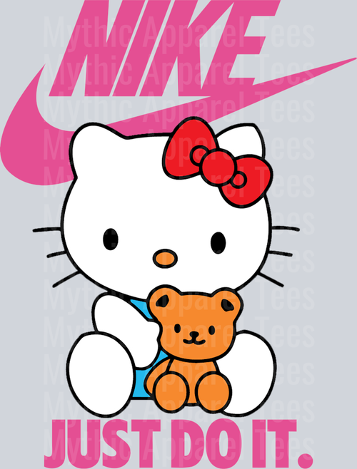 HELLO KITTY Teddy JUST DO IT DTF Nike Transfers