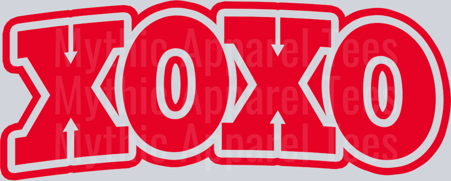 XOXO Wavy Retro Funny Designs Valentines Day Sequin