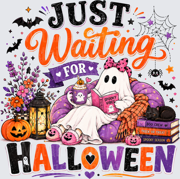 Halloween Just Waiting For Halloween Cozy Ghost Reading Book