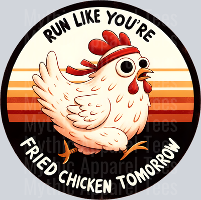 Run like you're fried chicken tomorrow funny chicken shirt DTF Chicken Transfers