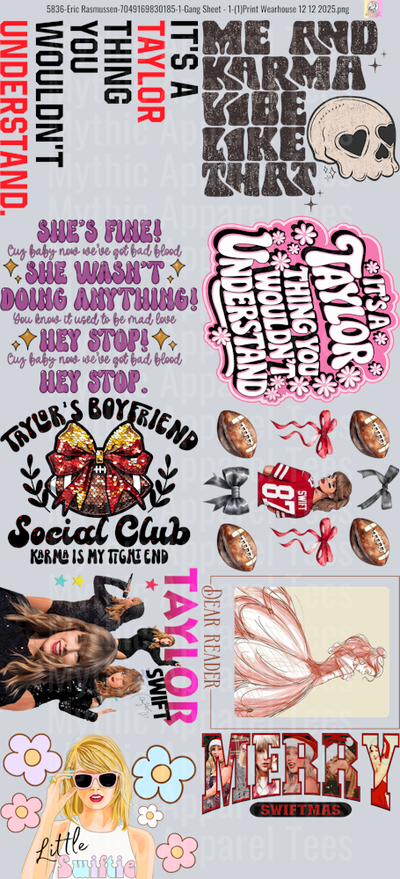 Taylor Swift GANG SHEET 10 FULL SIZE IMAGES