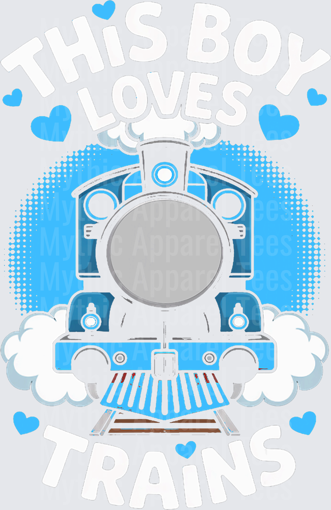 This Boy Loves Trains Steam Locomotive Train Wagon Lover T-Shirt