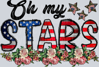 Oh My Stars cute 4th of July DTF Patriotic Transfers