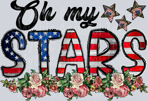 Oh My Stars cute 4th of July DTF Patriotic Transfers