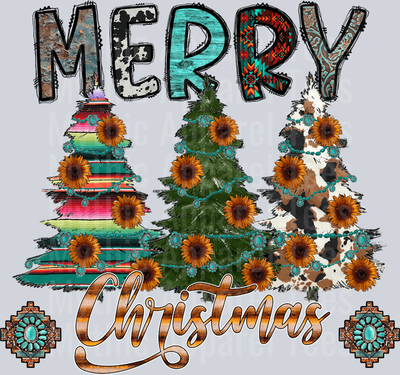 Merry Christmas Tree Western