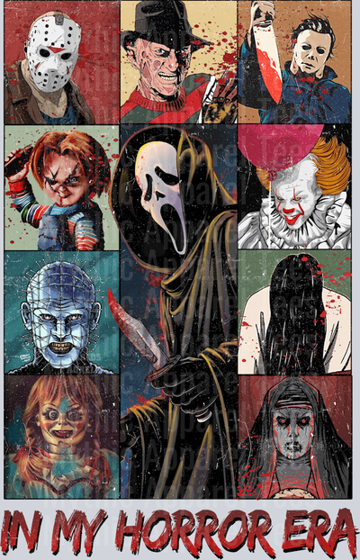 In My Horror Era Horror Movie Characters Halloween DTF horror Movie Transfers