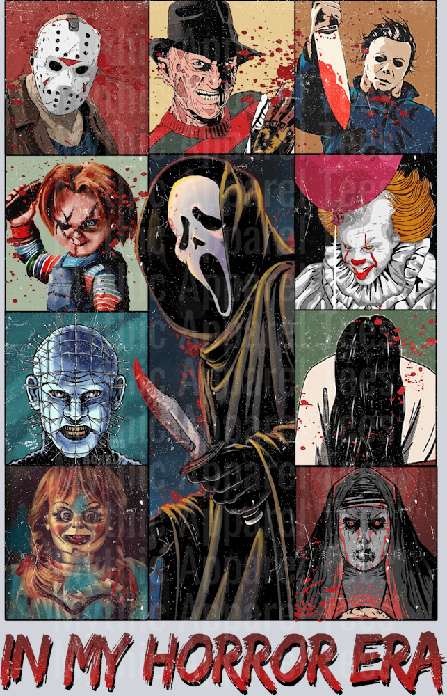 In My Horror Era Horror Movie Characters Halloween DTF horror Movie Transfers