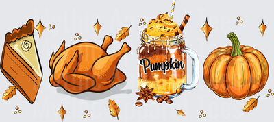 Disney Fall and Thanksgiving Pie Turkey Pumpkin Spice Latte